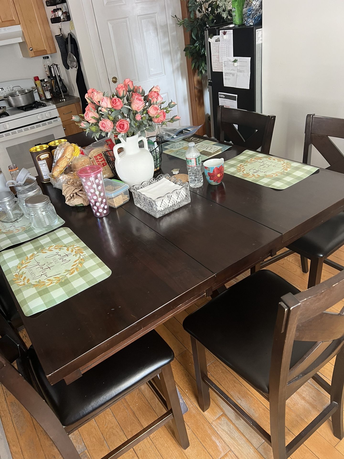 Used Dining Wood Table With 6 Chairs Please Price As Advertised!