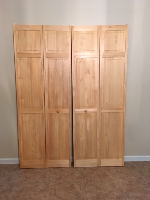 Two Nearly New Solid Pine Unstained Bifold Closet Doors For In Two Nearly New Solid Pine Unstained Bifold Closet Doors For In Palm Beach Gardens Fl Offerup