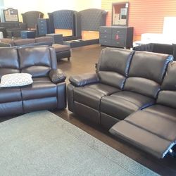New 2 Piece Living Room Set. Recliner Sofa And Recliner Loveseat