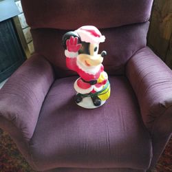 Vintage Xmas Disney Mickey Mouse Blow Mold Lite Decoration 