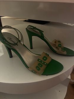 Classique Green Stiletto Sandal Heels