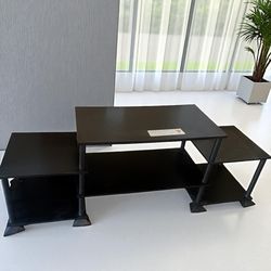 Modern Black Multi-Level TV Stand / Media Console