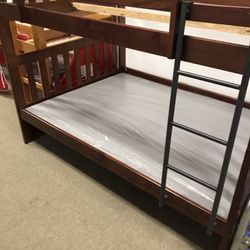 Full Over Full Cherry Wood Bunkbed