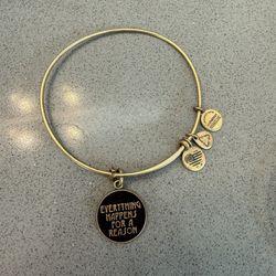 Alex & Ani gold stackable expandable everything happens for a reason bracelet