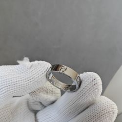 Love ring Stainless Steel White Gold Plated Unisex