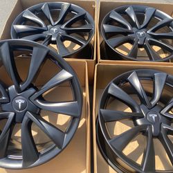 19” Tesla Model 3 Rims Wheels Satin Black Powder Coat Exchange 