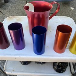 Collectible Vintage Aluminum Cups/Pitcher