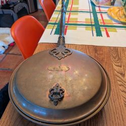 Antique, Vintage Brass And Copper Bed Warmer From Goldfield Hotel Nevada