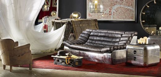 Timothy Oulton Aviator Collection | Sofa + TV Console | Rare Matching Set
