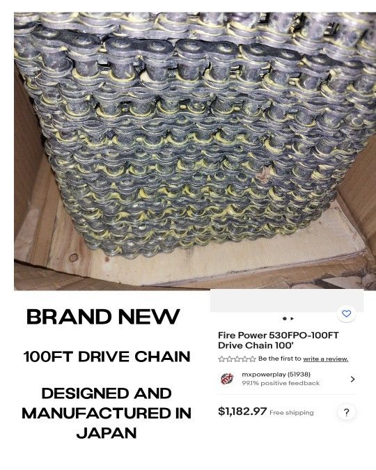 FIRE POWER O-Ring Drive Chain 100ft Roll 530FPO-100FT