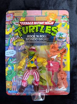 Vintage Unpunched MOC TMNT Rock N Roll Mondo Gecko