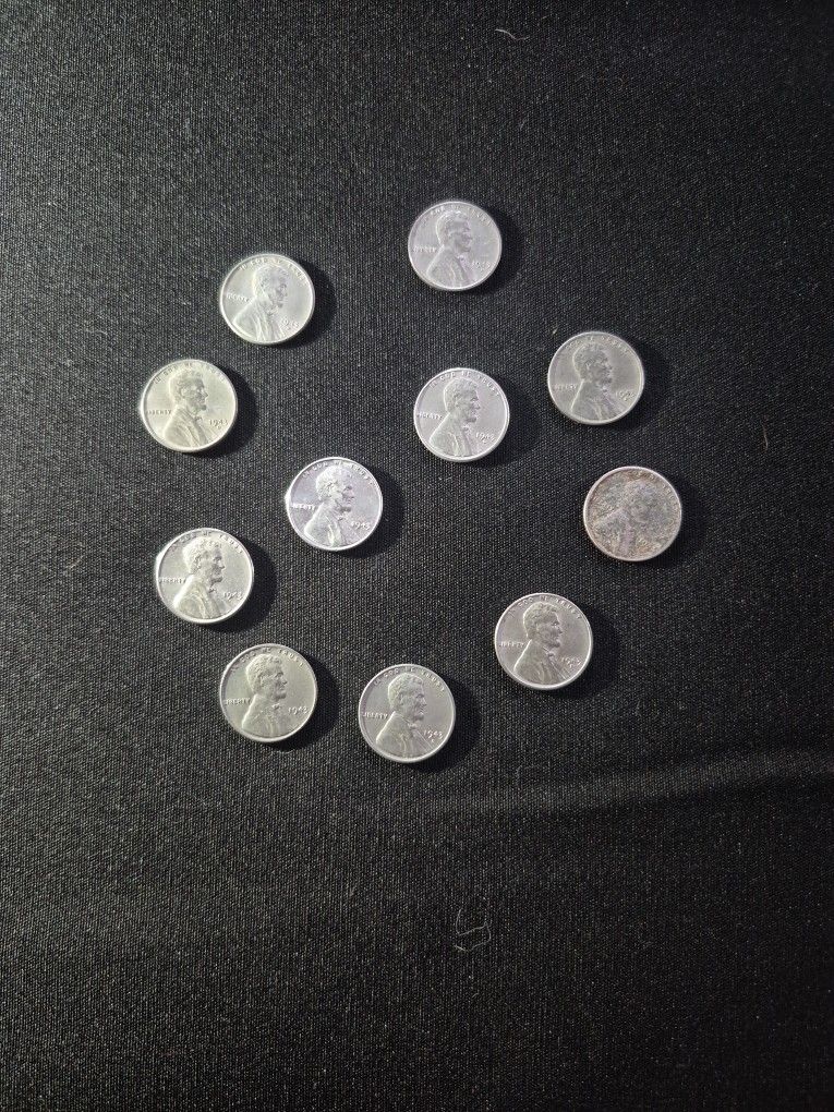 Wheat Penny Pennies One Cent 1943 Mint Fine Condition