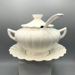 Vintage Soup Tureen With Plate and Ladle