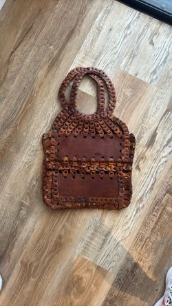 Vintage Anthropologie Woven Leather Bag