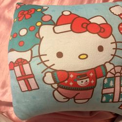 Hello Kitty Christmas Baby Blue Pillow