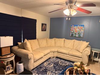 FREE – Vintage Cream Sectional Sofa & 2 Matching End Tables
