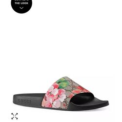 Gucci Multicolor Ebony Floral Slides EU40 Womens NEW