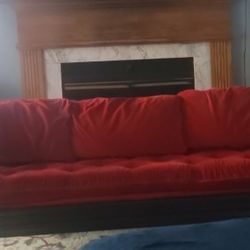 Red Velvet Couch
