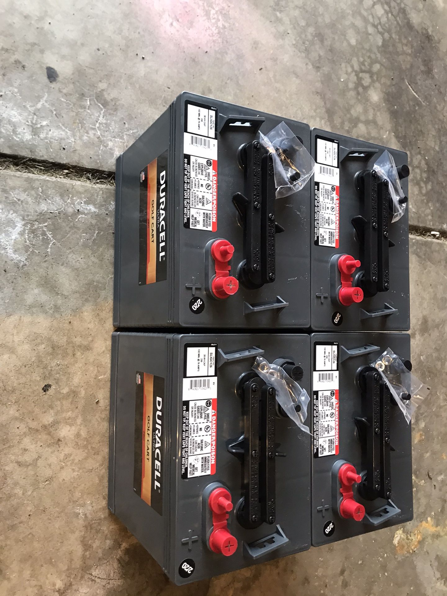 4 Duracell Ultra 6V Deep Cycle Golf Cart Battery SLIGC125