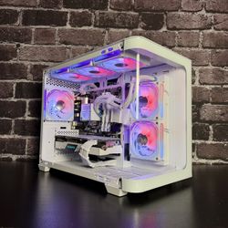 ❄️ White Gaming PC - Ryzen 5 5500 / RTX 2070 Super 8GB / RAM 32GB DDR4 / SSD 1TB / Liquid AIO
