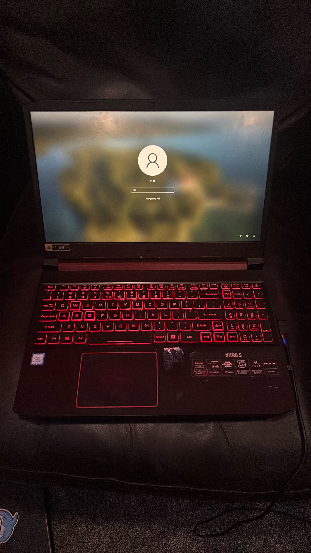 Acer Nitro 5 Gaming Laptop (with Charger).  500 Negotiable 
