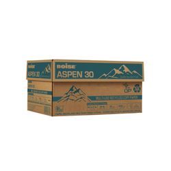 2 Boxes / 10,000 Sheets Boise Aspen 30 Copy Paper – 3-Hole Punched 