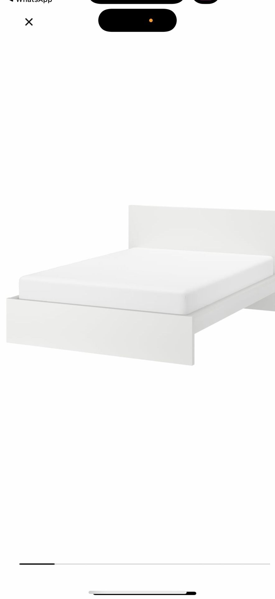 Bed Frame, White Queen Size