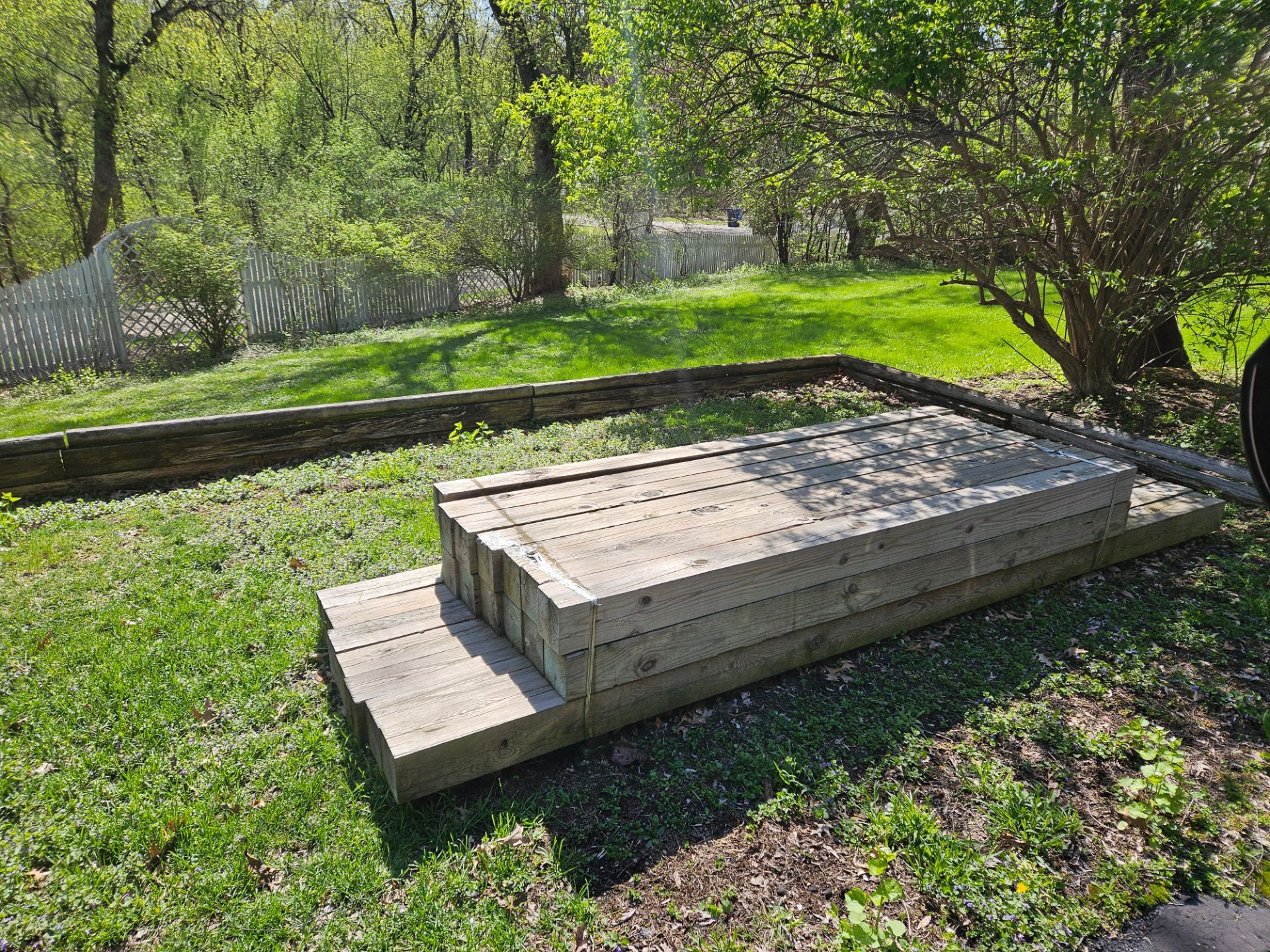 6x6x8 14 pieces, 6x6x12 ,7 pieces, pressure treated lumber