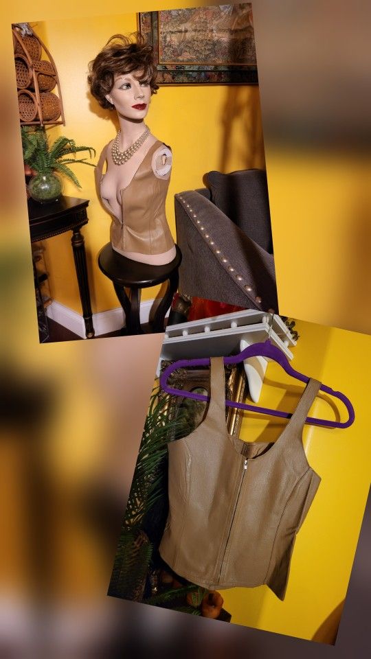 Genuine Leather Corset Top. Size S