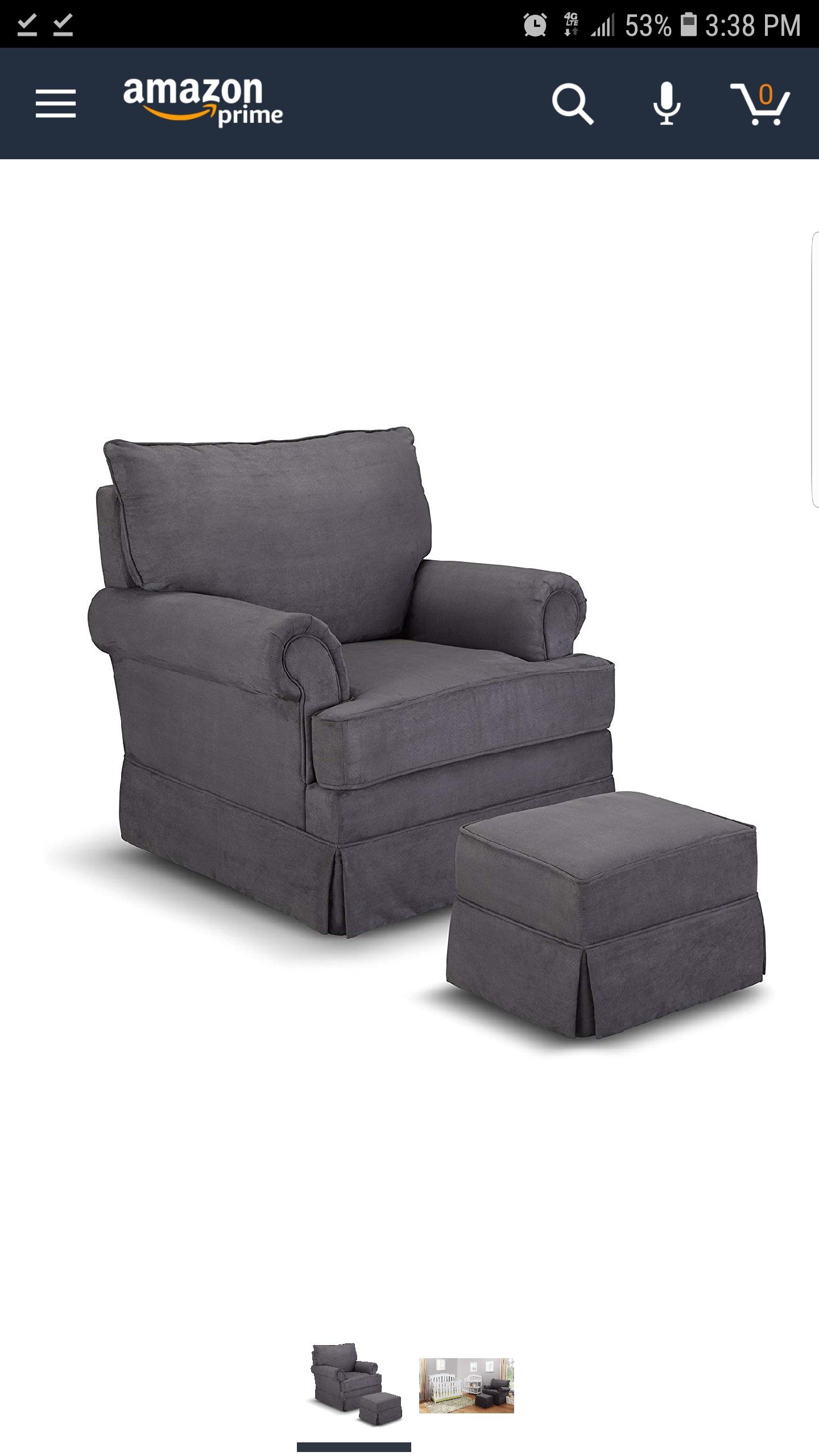 New blue Thomasville Grand Royale swivel glider