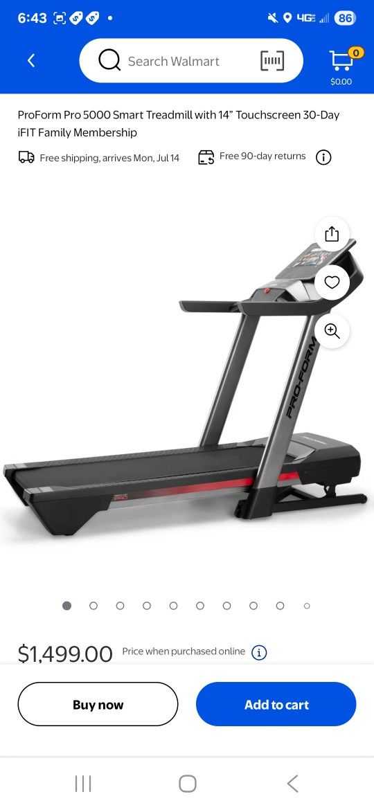 Proform PRO 5000 Smart Reamill With 14" Touchscreen