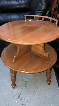 Solid wood round table