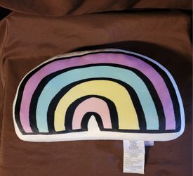 Rainbow Plush Pillow 20" x 12" Super Soft Spandex, Polyester.