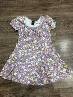 Disney Her Universe Floral Lace-Up T-Shirt Dress Purple Multicolor Size 0