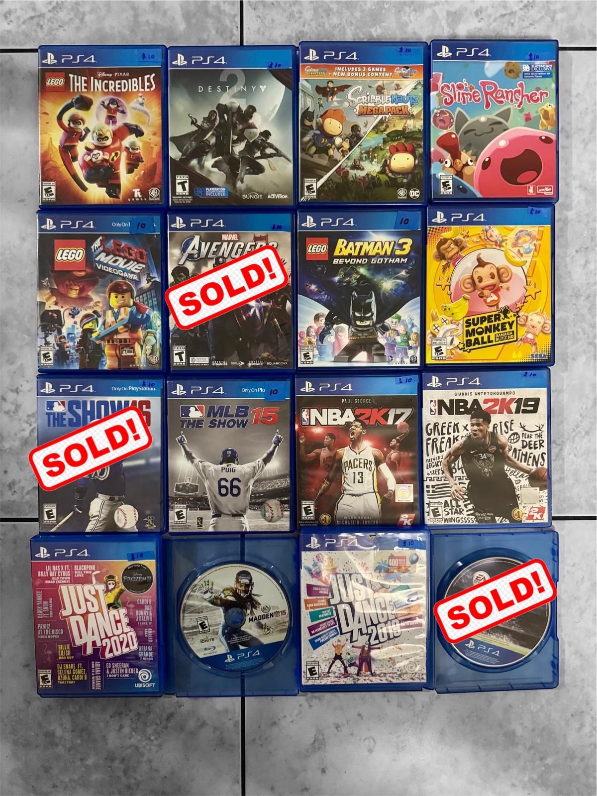 PS4 Games - $10