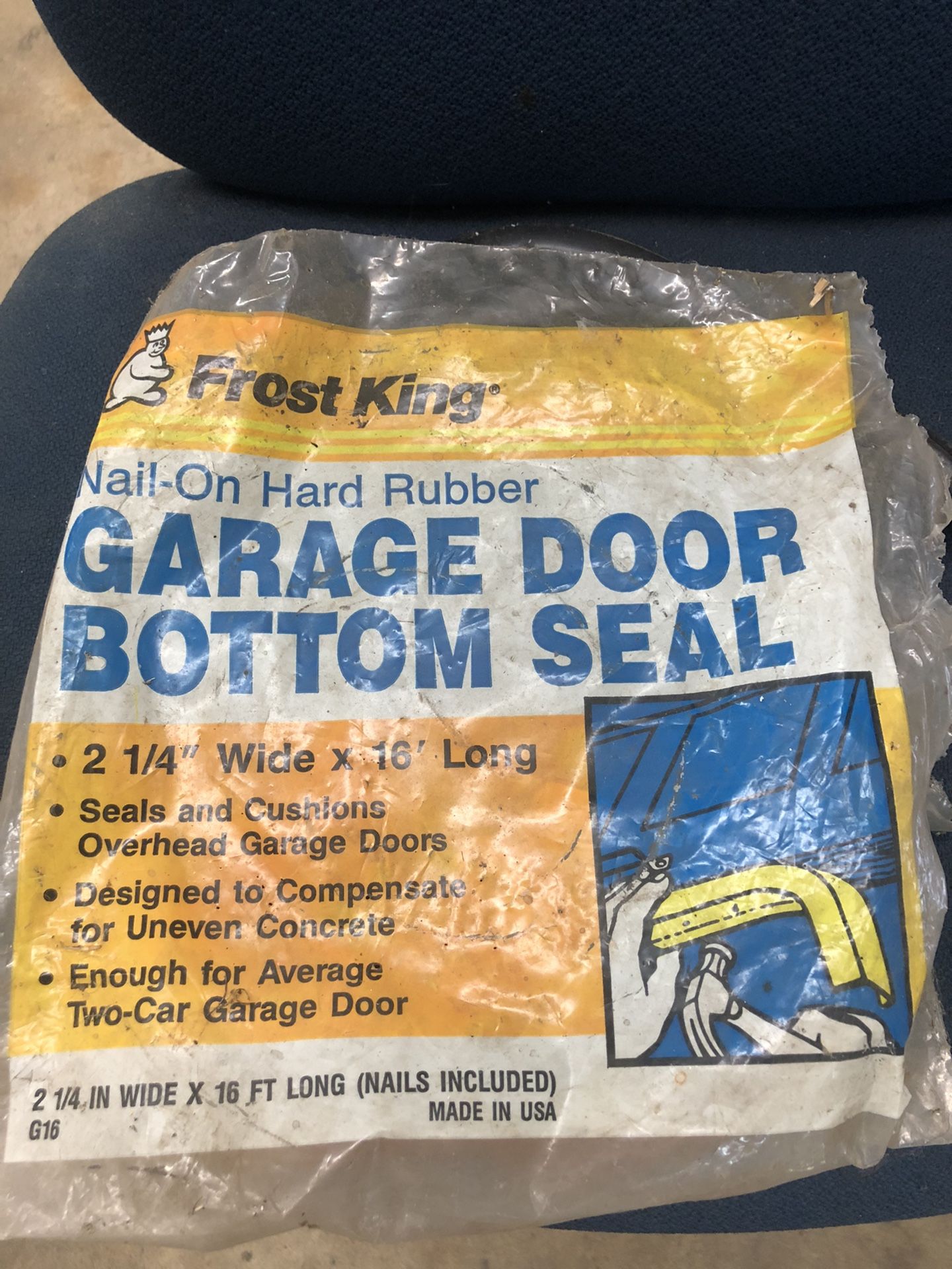 Frost king garage door bottom seal NIB
