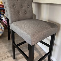 Set Of Bar Stool Chairs - Grey 