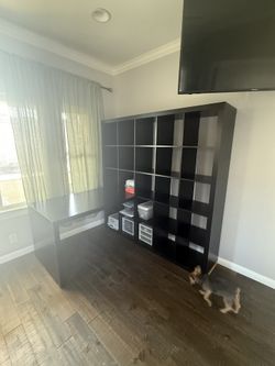 IKEA Kallax 5x5 Shelving Unit W Attached Desk