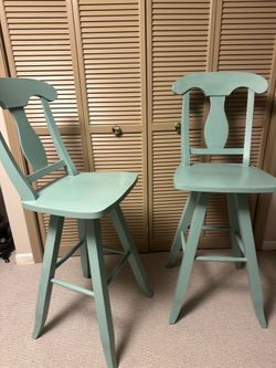 Solid Oak Bar Stools (2)