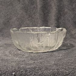 Vintage Hoya Brutalist Iceberg Pattern Crystal Bowl 9 in.