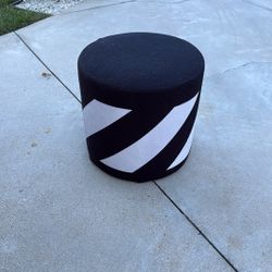 Off-White designer black and white ottoman