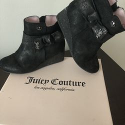 Black Juicy Couture Girls Ankle Boots Size 2
