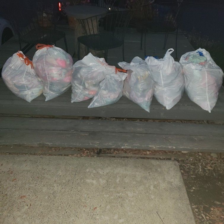 7 LARGE BAGS of Baby Girl Clothes