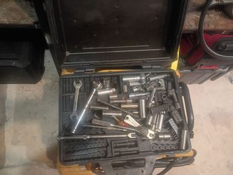 Craftsman box with miscellaneous tools and a complete set of husky tools