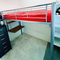 Bunk bed with  desk twin size  (mattress not Included)