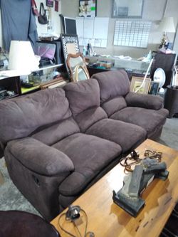 Brown reclining sofa