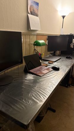 Desk for 2 x tabletop is IKEA 78” wide