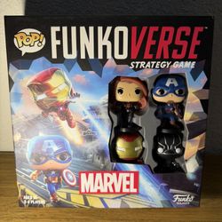 Funko Marvel Strategy Game / Captain America / Iron Man  Engage in thrilling battles with Funko's Marvel strategy game. Features iconic characters in