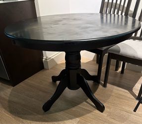 Black round table