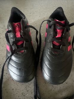 Adidas Kids Soccer Cleats Black and Pink
